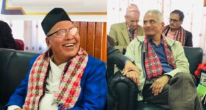 २४ वर्षपछि भेटिएका इञ्जिनियर साथी सिटौलालाई हेरेर मुस्कुराइरहे डा. भगवान कोइराला