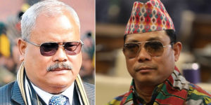 कांग्रेस नेता विजय गच्छदार र रेशम चौधरीबीच भेटवार्ता