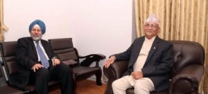 एमाले अध्यक्ष ओली र भारतीय राजदूतबीच भेटवार्ता