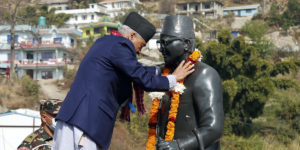 सुन्दरीजलस्थित मेलम्ची खानेपानीका परिकल्पनाकार भट्टराईको शालिक अनावरण