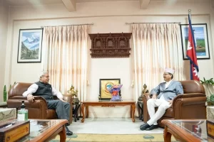 नवनियुक्त परराष्ट्रमन्त्री साउद र भारतीय राजदूत श्रीवास्तवबीच भेटवार्ता