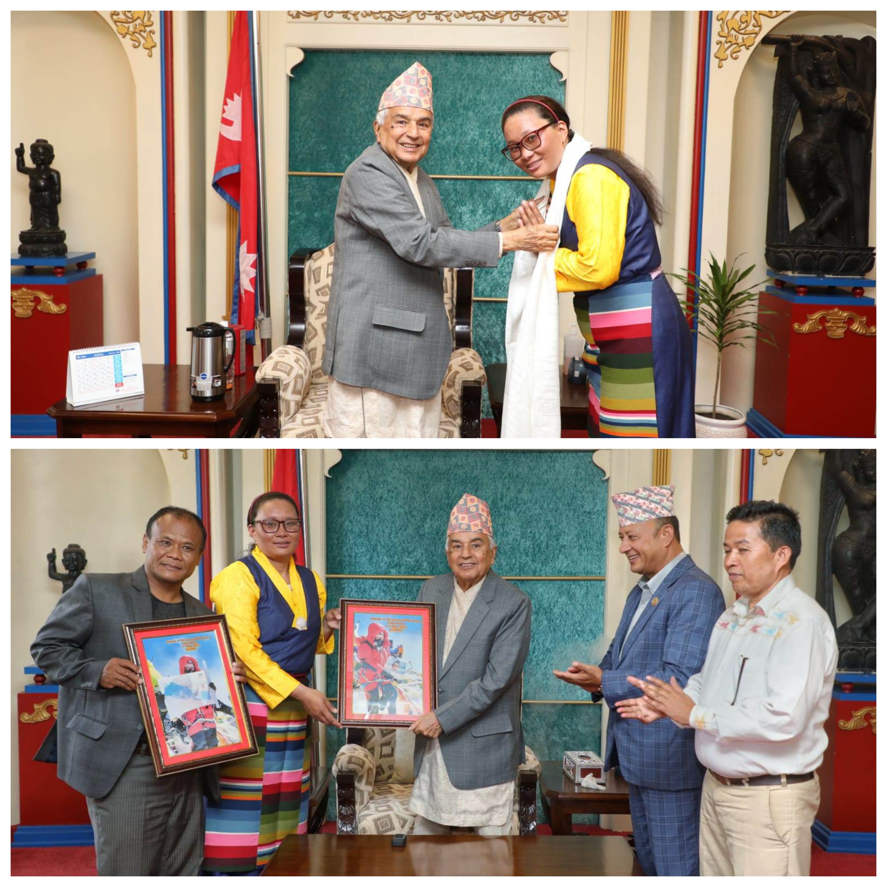 आरोही याङ्जी शेर्पालाई राष्ट्रपति पौडेलको बधाई