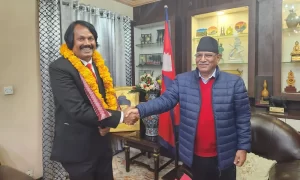 प्रधानमन्त्री दाहाल र जनमत पार्टीका अध्यक्ष राउतबीच भेटवार्ता