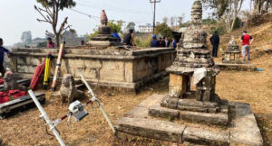 श्रमदान र चन्दा सहयोगबाट लिच्छवीकालीन स्वयम्भू (चैत्य)को पुर्ननिर्माण सुरु