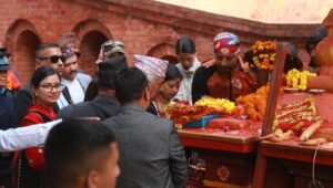 राष्ट्रपति पौडेलद्वारा शालीनदीमा पूजा, अर्चना