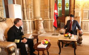 प्रधानमन्त्रीसँग अमेरिकी नौसेनाध्यक्षको शिष्टाचार भेट