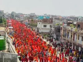 चैतेदसैँमा वीरगञ्जमा डोली यात्रा