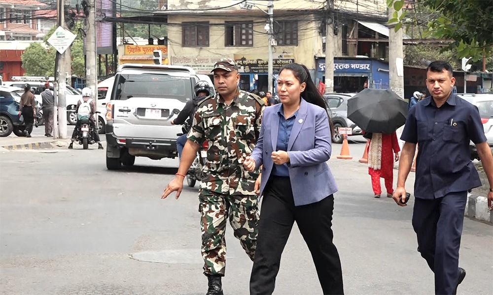 माइतीघरमा एकल प्रदर्शनमा उत्रिएका चापागाईंलाई शिक्षामन्त्रीले भेटिन्