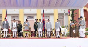नवनियुक्त उपप्रधानमन्त्री सिंह र पौडेलद्वारा शपथ ग्रहण