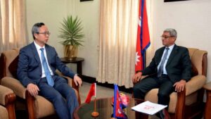 गृहमन्त्री लेखक र चिनियाँ राजदूत सङबीच भेटवार्ता