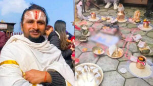 यज्ञमा प्रधानमन्त्री ओलीको तस्बिर राखेर मन्त्र पढ्दै थिए खतिवडा