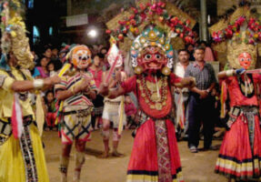 पाँच वर्षपछि तान्त्रिक विधिअनुसार मध्यपुरथिमिमा नाचिँदै महाकाली प्याखँ