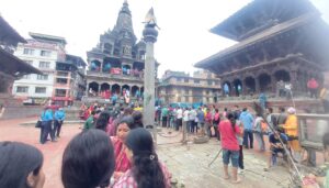 पाटनस्थित कृष्ण मन्दिरमा दर्शनार्थीको घुइँचो