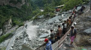 कालीगण्डकी करिडोर : पहिरो रोकथाम गर्न बैसरी अँधेरीखोलामा ‘रक एङ्करिङ’