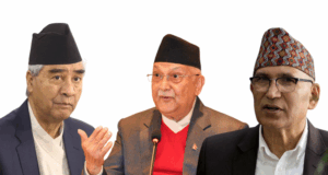 बालुवाटारमा ओली–देउवाबीच भेट, अर्थमन्त्री पौडेल पनि मिसिए