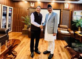 अर्थमन्त्री पौडेल र भाजपाका विदेश विभाग प्रमुख चौथाइवालेबीच भेटवार्ता