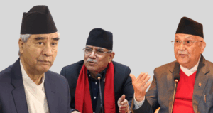 सिंहदरबारमा ओली, देउवा र प्रचण्डबीच भेटवार्ता हुँदै