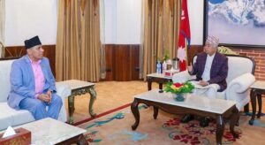 राष्ट्रपति पौडेलसँग अध्यक्ष दाहालको भेटर्वार्ता