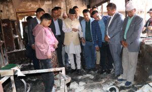 एमाले अध्यक्ष ओलीद्वारा बालकोटस्थित निवास अवलोकन