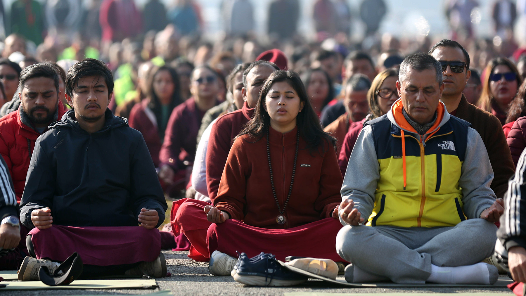 काठमाडौंको टुँडिखेलमा यसरी मनाइयो विश्व ध्यान दिवस (तस्वीरहरू)
