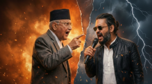 ओलीमाथि बालेनको कडा शब्द प्रहारः “७६ जना बच्चाको हत्यारासँग एउटै मञ्चमा उभिन सकिन्न”