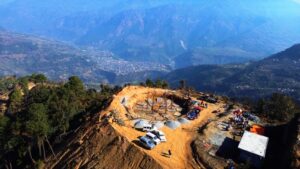 ‘ब्लु हिल’मा धमाधम पर्यटकीय पूर्वाधार निर्माण गरिँदै