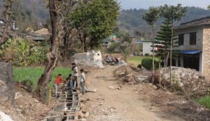 पुलाचौरमा पक्की सडक निर्माण सुरु